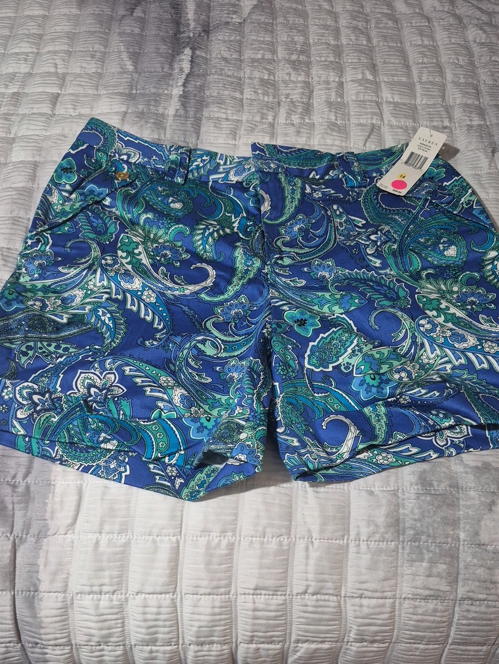 Ralph Lauren Blue & Teal Paisley Jean Shorts